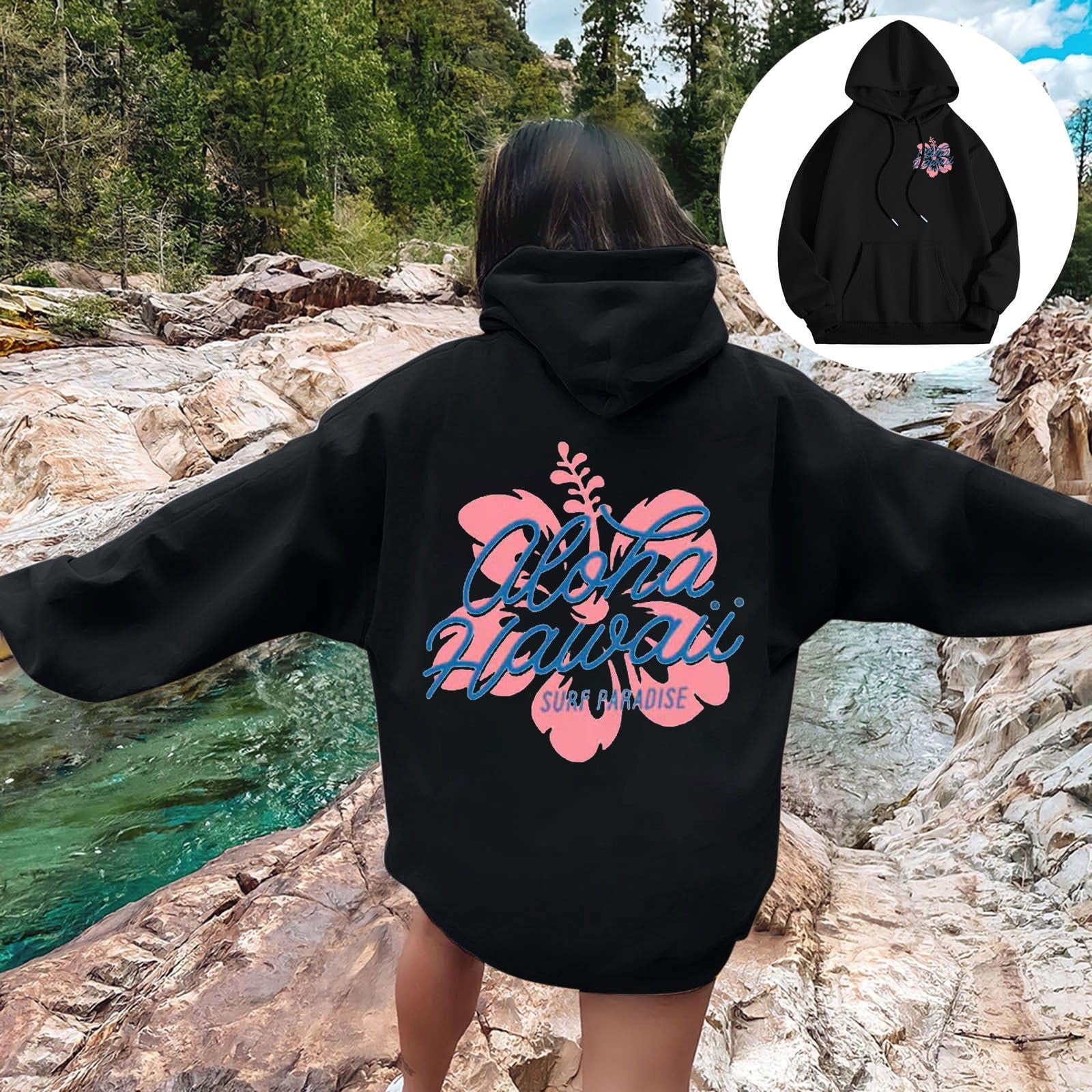 Aloha Hawaii Hoodie Red Graphic Sweatshirt, Surf Paradise Design, Comfortable Casual Wear for Men and Women italgemjewellers