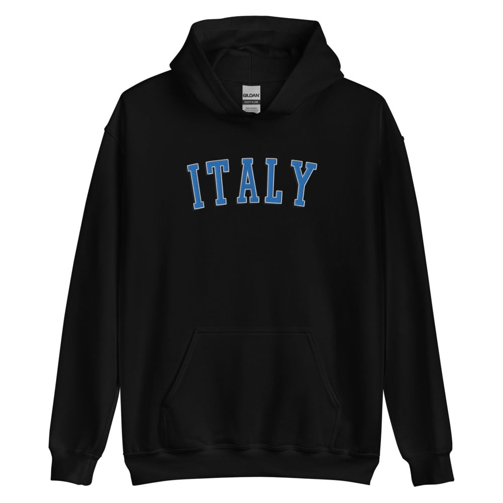 Italy Blue Embroidered Hoodie (Black, S) italgemjewellers